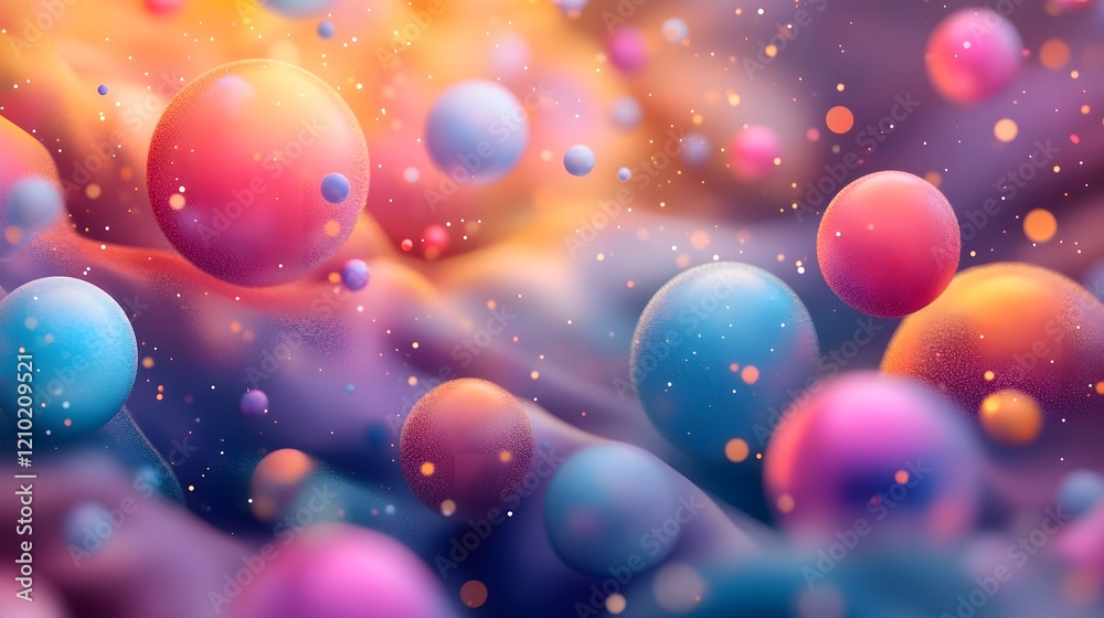 Poster soft and elegant festive design with colorful floating gradients cheerful whimsical patterns and dyn