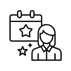 event planner icon, event planner line art - simple line art of event planner, perfect for event planner logos and icons