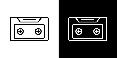 Old Cassette vector icon in thin line style