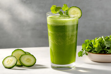 Refreshing Green Cucumber Detox Juice