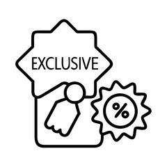 exclusive deal icon, exclusive deal line art - simple line art of exclusive deal, perfect for exclusive deal logos and icons