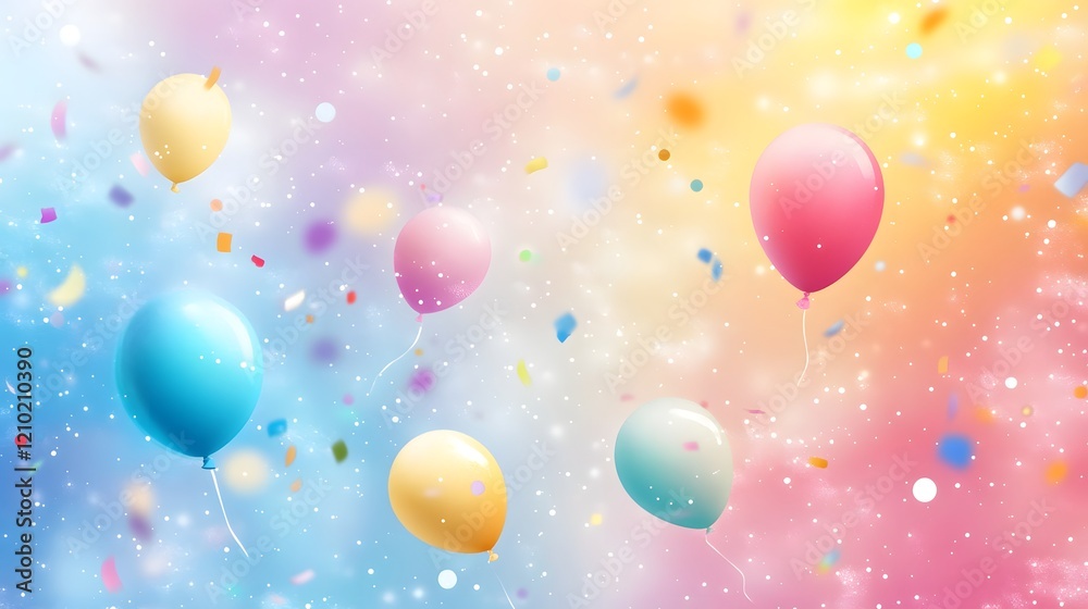 Poster elegant and cheerful background featuring floating whimsical gradients soft patterns and bright abst