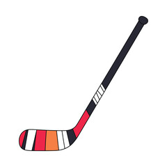 Ice hockey stick vector icon. Illustration of a wooden stick for ice hockey sports. Simple design for sports and recreation themes.