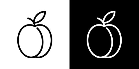 Plum vector icon in thin line style