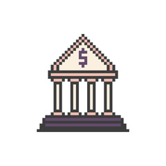 financial building dollar pixel art