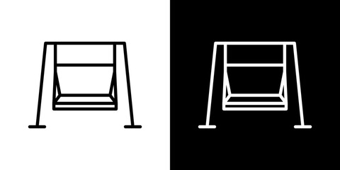 Porch swing vector icon in thin line style