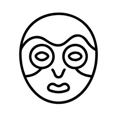 face paint icon, face paint line art - simple line art of face paint, perfect for face paint logos and icons