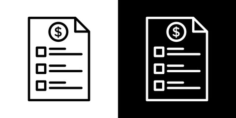 Price list vector icon in thin line style