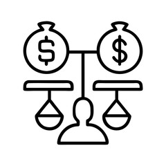 fair wage icon, fair wage line art - simple line art of fair wage, perfect for fair wage logos and icons
