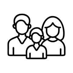 family icon, family line art - simple line art of family, perfect for family logos and icons