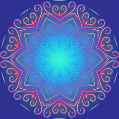 caleidoscope classic gradient flower art pattern of traditional tenun batik ethnic dayak ornament for wallpaper ads background sticker or clothing	