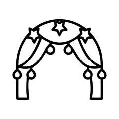 festive archway icon, festive archway line art - simple line art of festive archway, perfect for festive archway logos and icons