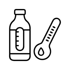 fever medicine icon, fever medicine line art - simple line art of fever medicine, perfect for fever medicine logos and icons