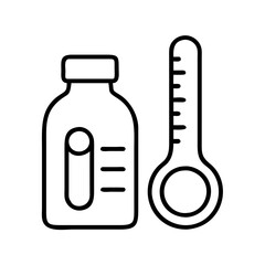 fever medicine icon, fever medicine line art - simple line art of fever medicine, perfect for fever medicine logos and icons