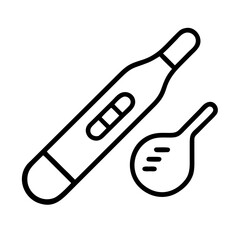 fever medicine icon, fever medicine line art - simple line art of fever medicine, perfect for fever medicine logos and icons