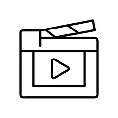 film production icon, film production line art - simple line art of film production, perfect for film production logos and icons