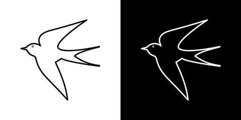 Swallow vector icon in thin line style