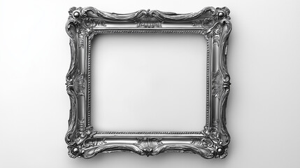 silver or grey  wooden   frame isolated on white background  , picture frame , mirror frame 