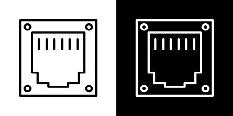 TCP icons set in black filled and stroke line style