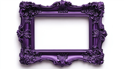 purple wooden  frame isolated on white background  , picture frame , mirror frame 