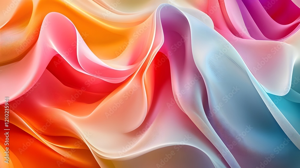 Poster captivating abstract design featuring a harmonious blend of bold smooth forms in a vibrant gradient 