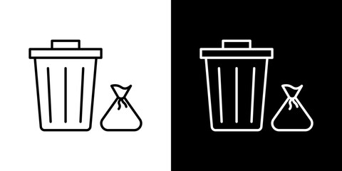 Waste vector icon in thin line style