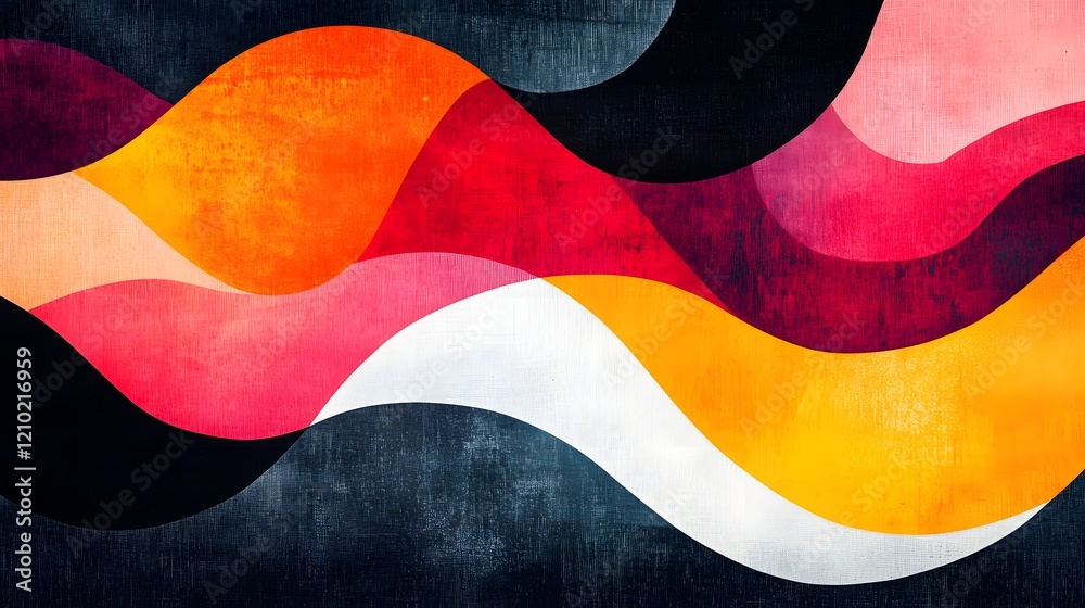 Poster mesmerizing abstract design featuring a vibrant gradient of colors smooth flowing lines and textural
