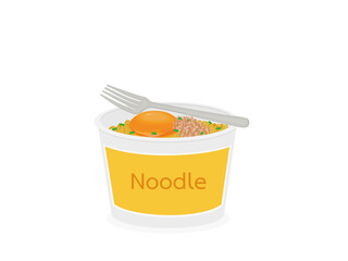 Instant noodles on a white background.