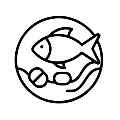 fish food icon, fish food line art - simple line art of fish food, perfect for fish food logos and icons
