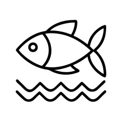 fish icon, fish line art - simple line art of fish, perfect for fish logos and icons