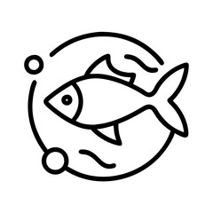 fish marine conservation icon, fish marine conservation line art - simple line art of fish marine conservation, perfect for fish marine conservation logos and icons