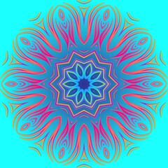 caleidoscope classic gradient flower art pattern of traditional tenun batik ethnic dayak ornament for wallpaper ads background sticker or clothing	