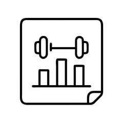 fitness chart icon, fitness chart line art - simple line art of fitness chart, perfect for fitness chart logos and icons