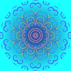 caleidoscope classic gradient flower art pattern of traditional tenun batik ethnic dayak ornament for wallpaper ads background sticker or clothing	