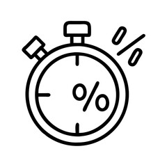 flash sale countdown icon, flash sale countdown line art - simple line art of flash sale countdown, perfect for flash sale countdown logos and icons