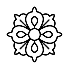 flower decoration icon, flower decoration line art - simple line art of flower decoration, perfect for flower decoration logos and icons