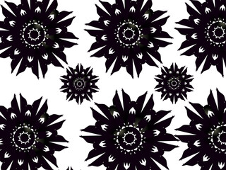 seamless pattern with flowers geometric fabric design background 