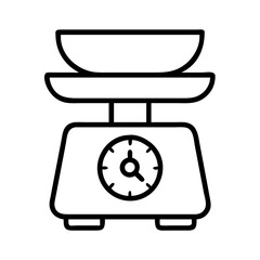 food scale icon, food scale line art - simple line art of food scale, perfect for food scale logos and icons