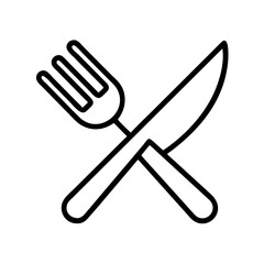 fork and knife icon, fork and knife line art - simple line art of fork and knife, perfect for fork and knife logos and icons