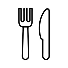 fork and knife icon, fork and knife line art - simple line art of fork and knife, perfect for fork and knife logos and icons