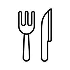 fork and knife icon, fork and knife line art - simple line art of fork and knife, perfect for fork and knife logos and icons
