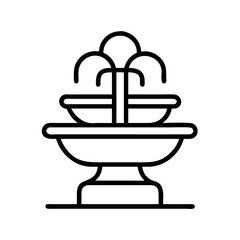 fountain icon, fountain line art - simple line art of fountain, perfect for fountain logos and icons