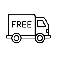 free delivery icon, free delivery line art - simple line art of free delivery, perfect for free delivery logos and icons