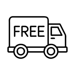 free delivery icon, free delivery line art - simple line art of free delivery, perfect for free delivery logos and icons