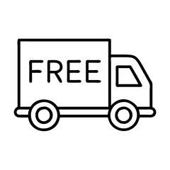free delivery icon, free delivery line art - simple line art of free delivery, perfect for free delivery logos and icons
