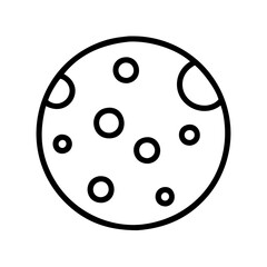 full moon icon, full moon line art - simple line art of full moon, perfect for full moon logos and icons