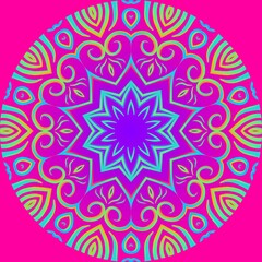 caleidoscope classic gradient flower art pattern of traditional tenun batik ethnic dayak ornament for wallpaper ads background sticker or clothing	