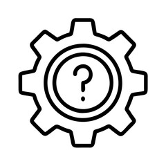 gear problem solving icon, gear problem solving line art - simple line art of gear problem solving, perfect for gear problem solving logos and icons