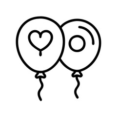 gender reveal balloon icon, gender reveal balloon line art - simple line art of gender reveal balloon, perfect for gender reveal balloon logos and icons