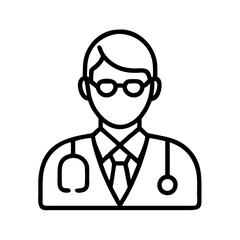 general practitioner icon, general practitioner line art - simple line art of general practitioner, perfect for general practitioner logos and icons
